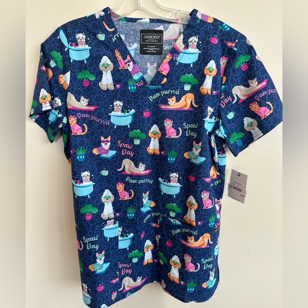 Cherokee Cat and Dog Scrub Top